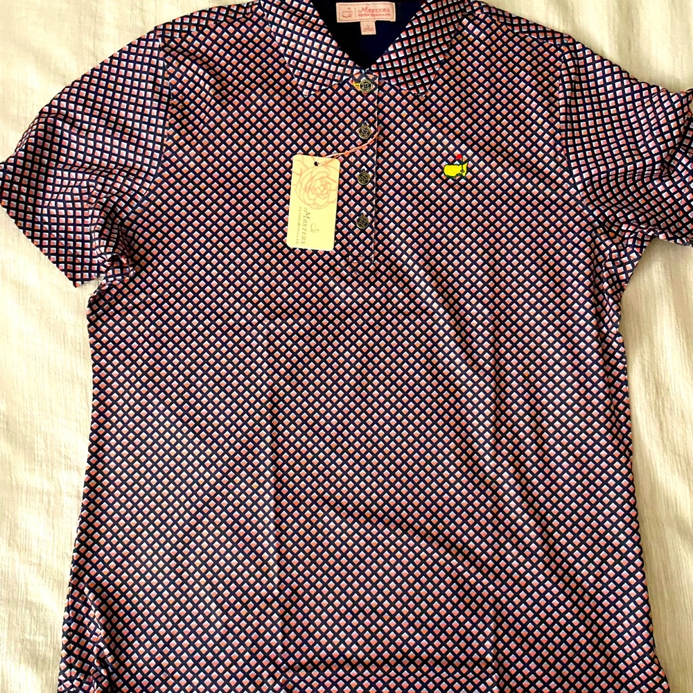 Masters by Peter Millar - Polo (Navy w/ pink)